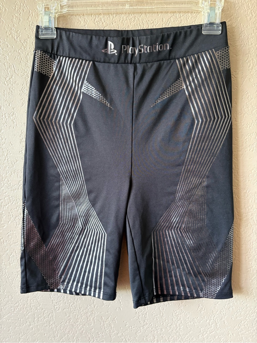 Forever 21 Playstation Bike Shorts Black Silver Size Small Playstation Logo